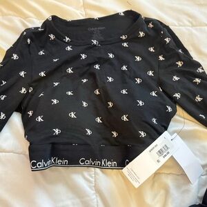 Calvin Klein Black Logo Print Top